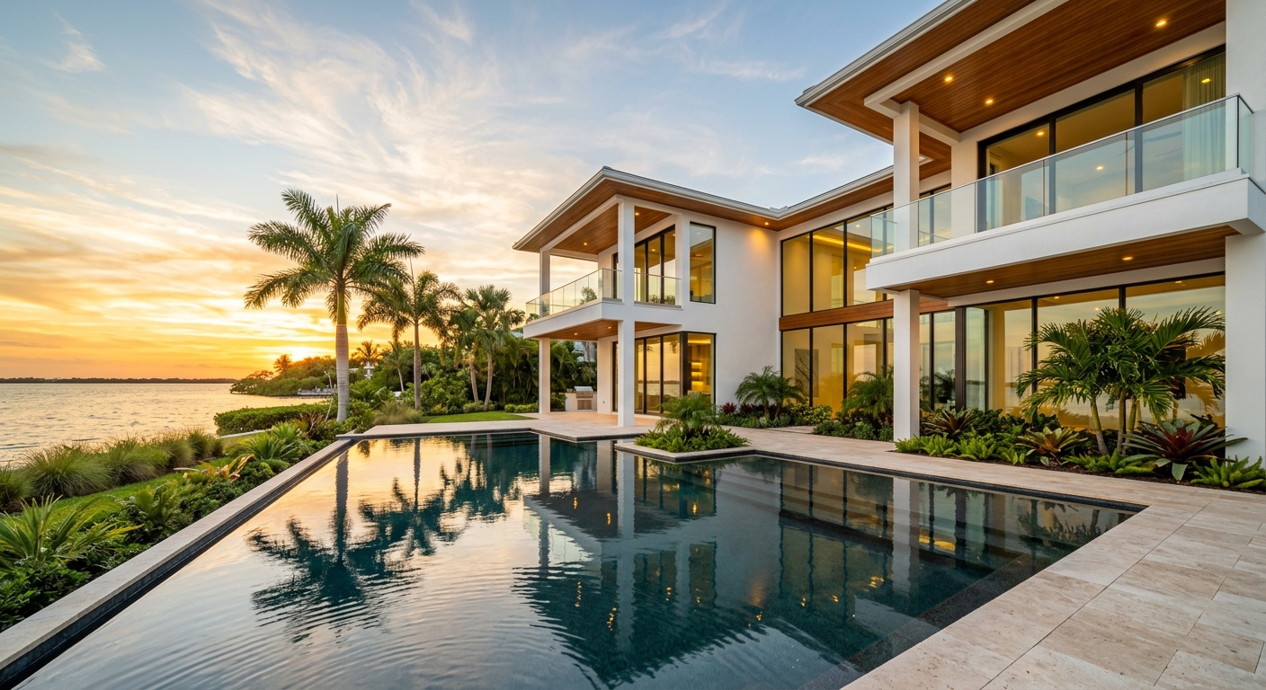 Luxury coastal modern home built by Aeravast Development Group in Southwest Florida